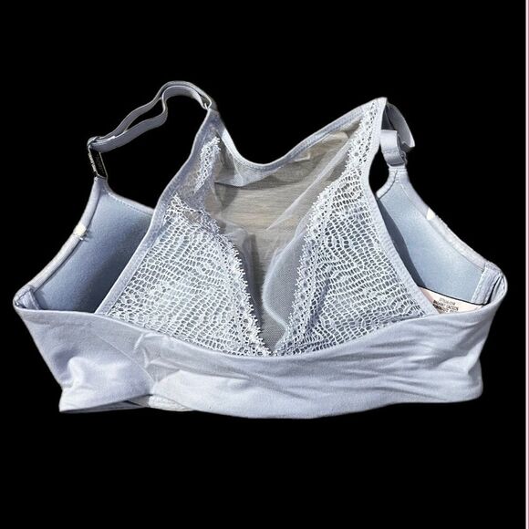 Victoria’s Secret Body Lined Demi mesh Racerback front close light blue bra - Picture 3 of 8